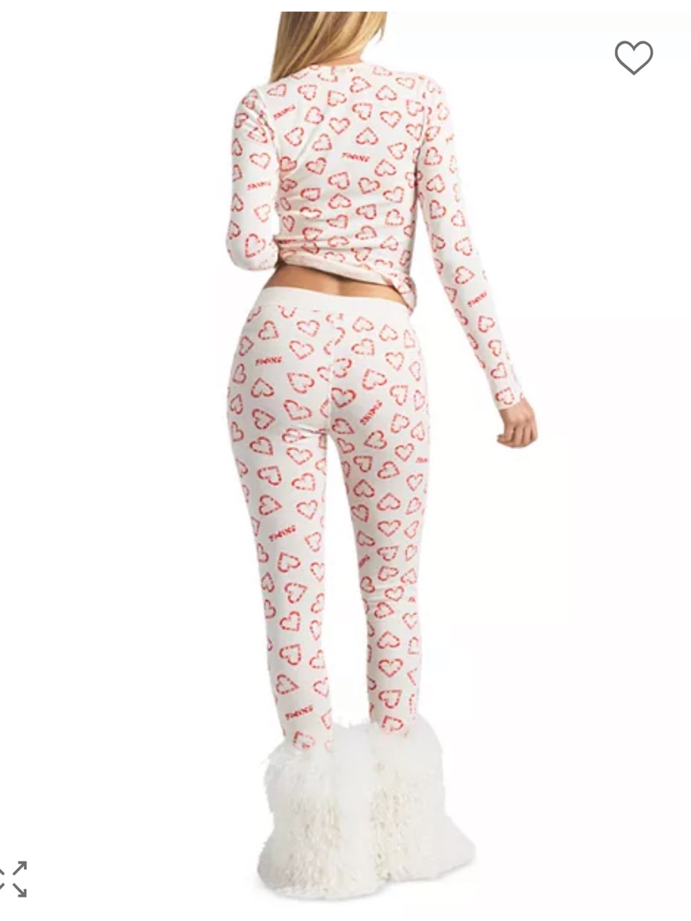 SKIMS Cotton Ribbed Henley and Legging Set - Candy Marble Heart - Picture 4 of 6